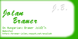 jolan bramer business card